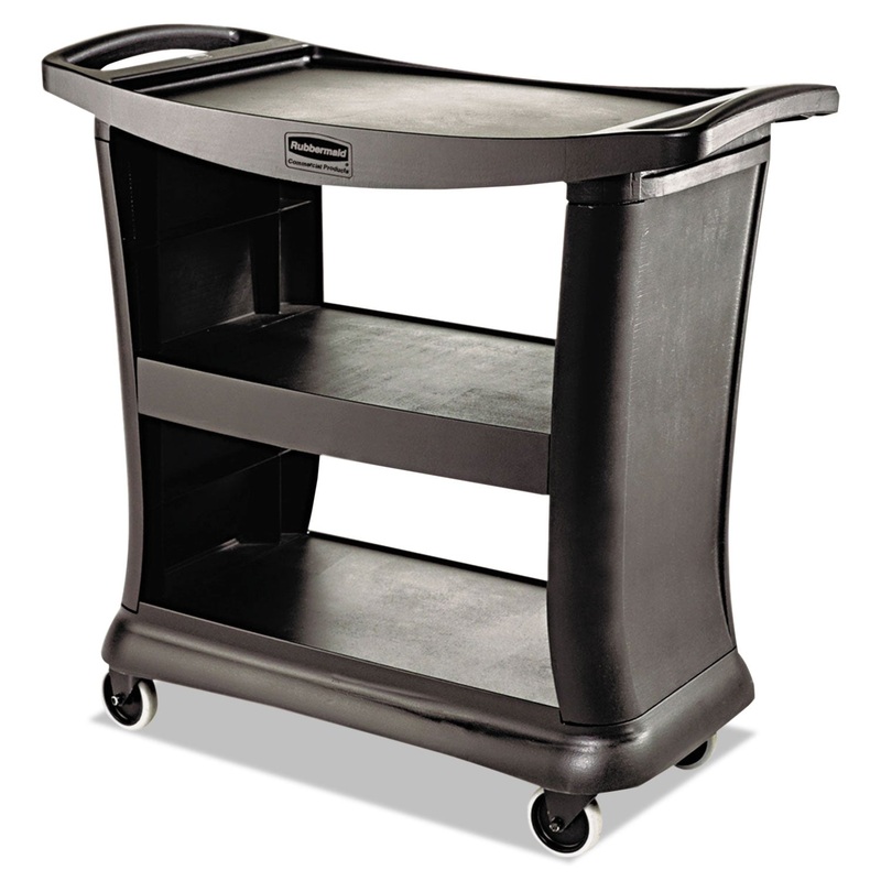 EXECUTIVE SERVICE CART, THREE-SHELF, 20.33W X 38.9D X 38.9 H, BLACK