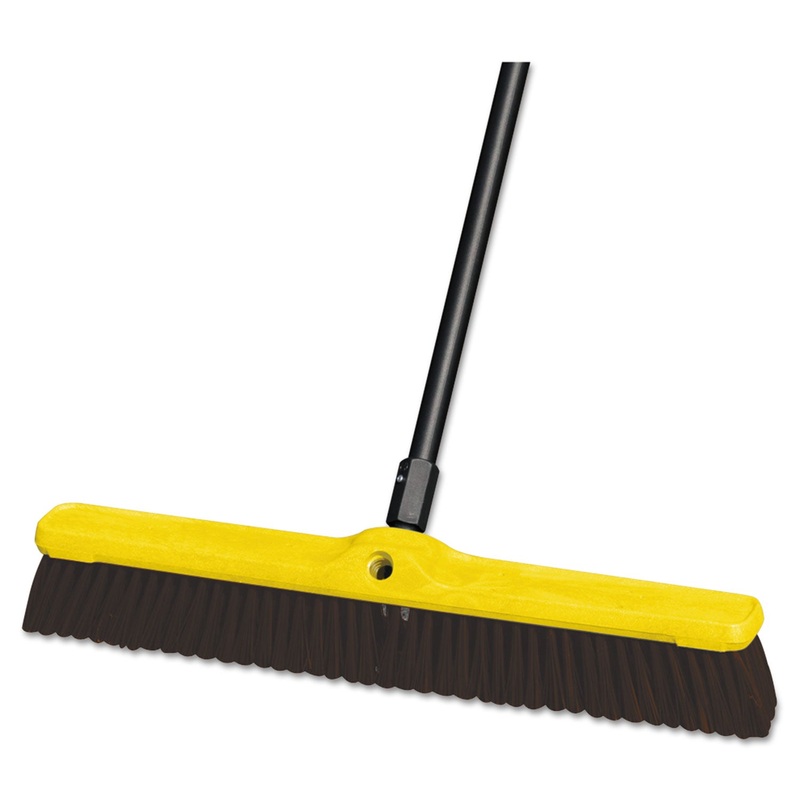 Heavy Duty Floor Sweep, 24" X 3", Maroon, Polypropylene, 12/carton