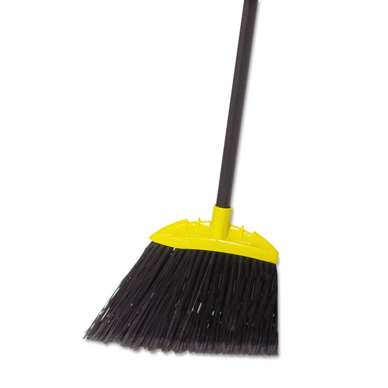 JUMBO SMOOTH SWEEP ANGLED BROOM, 57" HANDLE, BLACK/YELLOW, 6/CARTON
