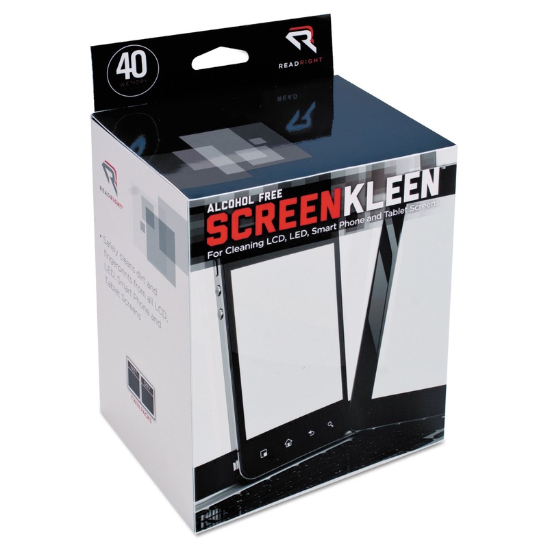 Screenkleen Alcohol-Free Wet Wipes, Cloth, 5 X 5, 40/box