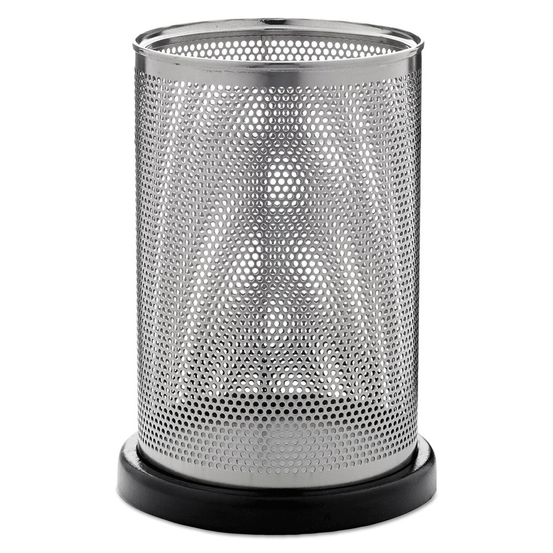 Distinctions Jumbo Pencil Cup, 4 1/2 Dia. X 6 1/2, Metal/black