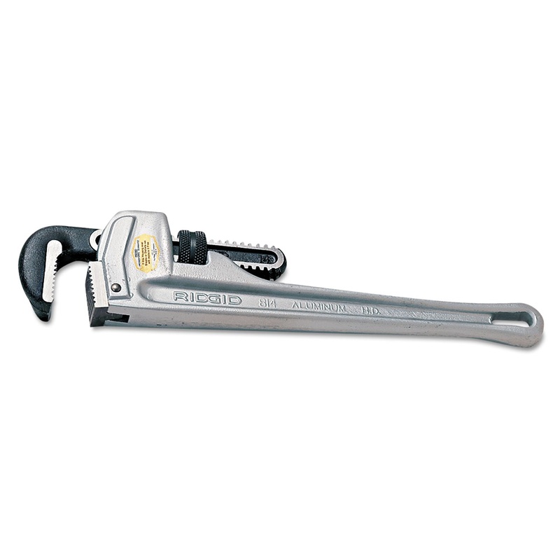 Ridgid Aluminum Straight Pipe Wrench, 10" Long, 1 1/2" Jaw Capacity