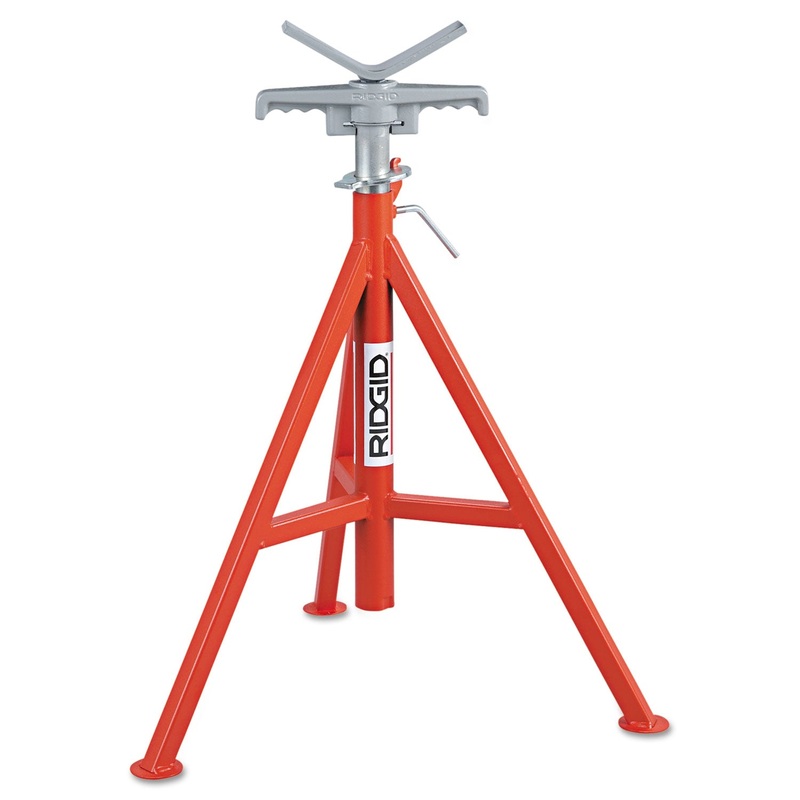 V Head Pipe Stand, Up To 12" Pipe Capacity, Red
