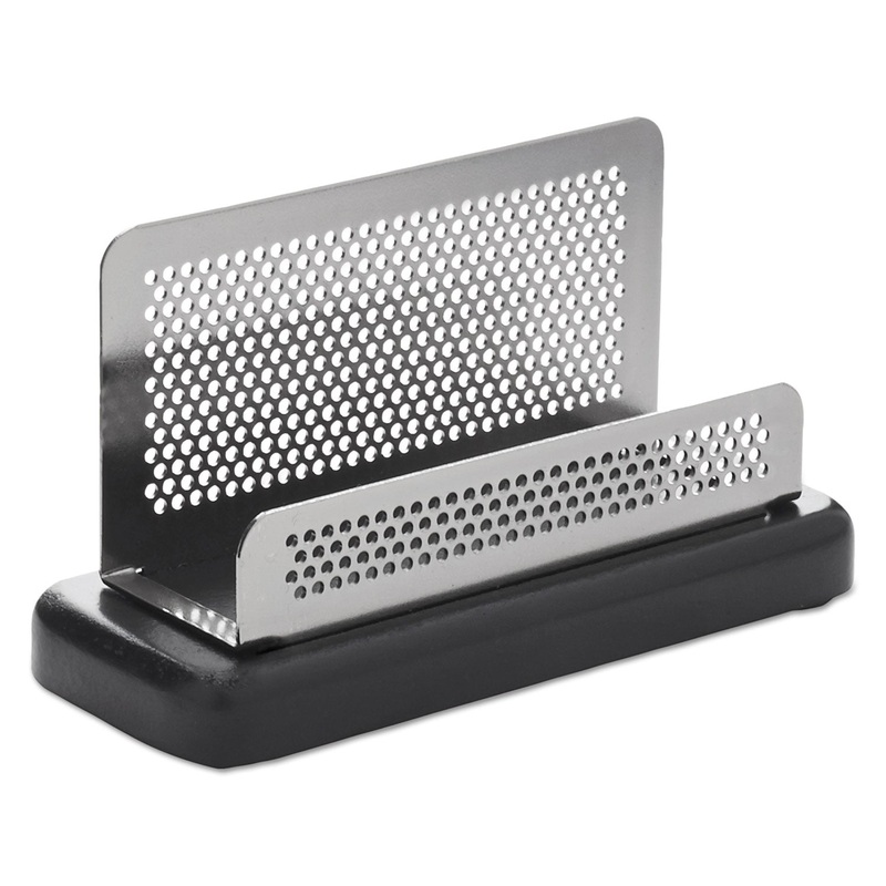Distinctions Business Card Holder, Capacity 50 2 1/4 X 4 Cards, Metal/black