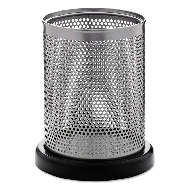 Distinctions Pencil Cup, 3 1/2 Dia. X 4 1/2, Metal/black