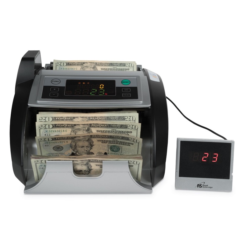 ELECTRIC BILL COUNTER W/COUNTERFEIT DETECTION & EXTERNAL DISPLAY,1000 BILLS/MIN