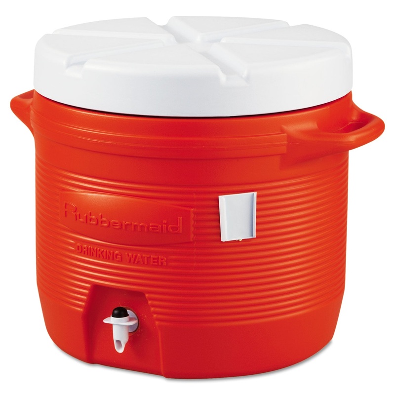 PLASTIC WATER COOLER, 7 GAL, ORANGE