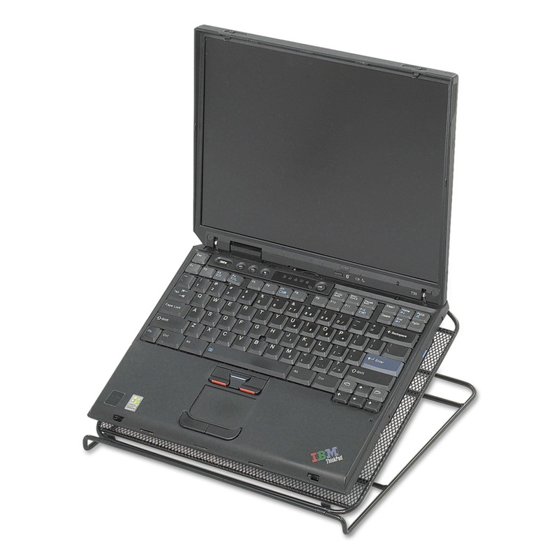 Onyx Adjustable Steel Mesh Laptop Stand, 12 1/4 X 12 1/4 X 1, Black