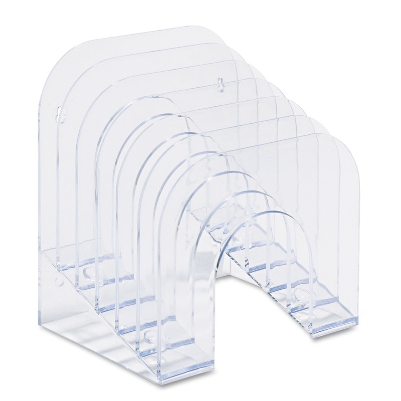 OPTIMIZERS MULTIFUNCTIONAL SIX-TIER JUMBO INCLINE SORTER, 6 SECTIONS, LETTER SIZE FILES, 9.38" X 10.5" X 7.38", CLEAR