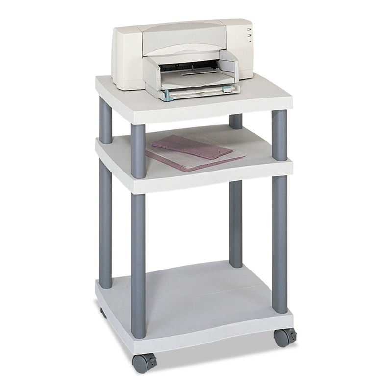 WAVE DESIGN PRINTER STAND, THREE-SHELF, 20W X 17.5D X 29.25H, CHARCOAL GRAY