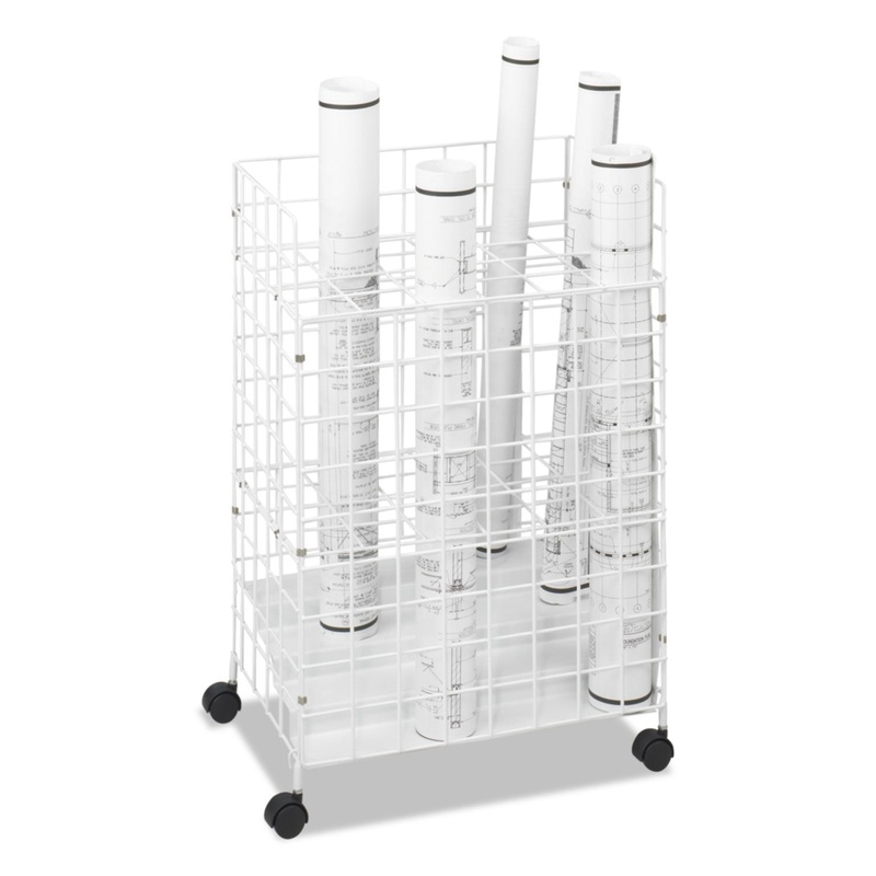 WIRE ROLL FILES, 24 COMPARTMENTS, 21W X 14.25D X 31.75H, WHITE
