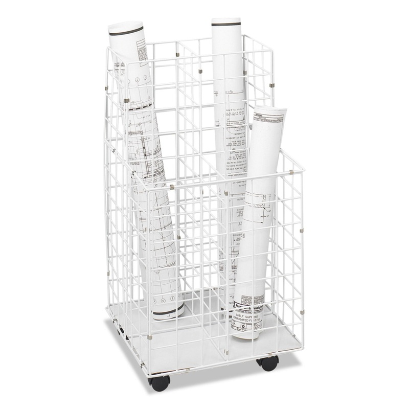 WIRE ROLL FILES, 4 COMPARTMENTS, 16.25W X 16.5D X 30.5H, WHITE