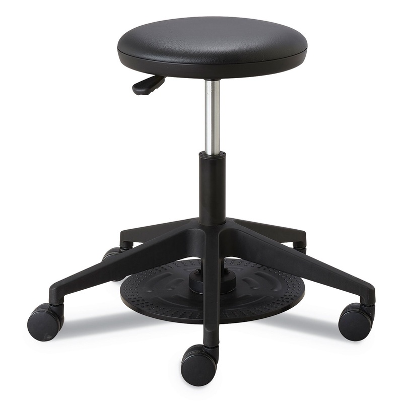 LAB STOOL, 24.25" SEAT HEIGHT, SUPPORTS UP TO 250 LBS., BLACK SEAT/BLACK BACK, BLACK BASE