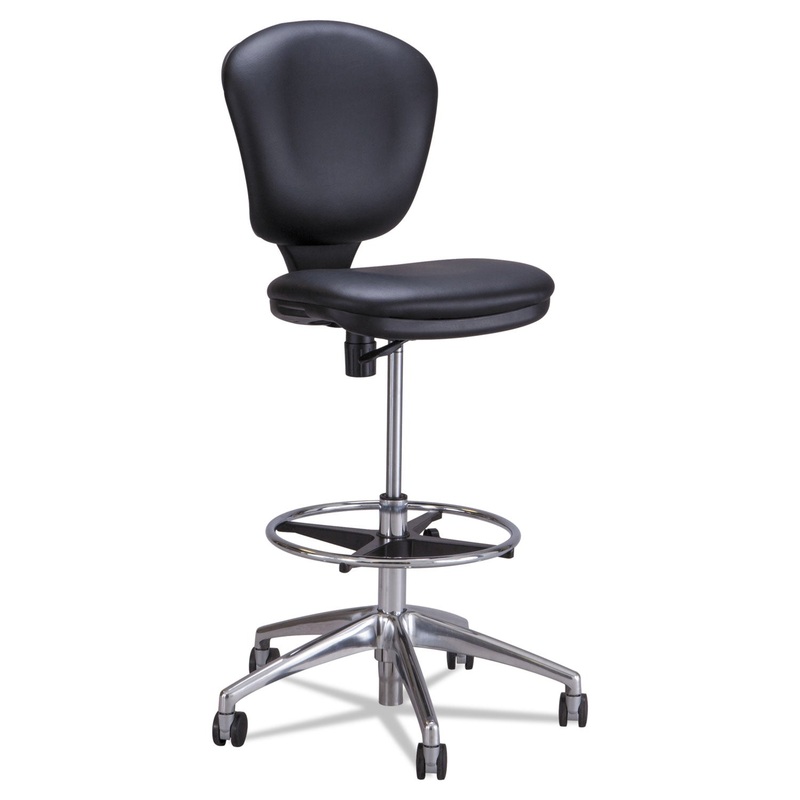 METRO COLLECTION EXTENDED-HEIGHT CHAIR, SUPPORTS UP TO 250 LBS., BLACK SEAT/BLACK BACK, CHROME BASE