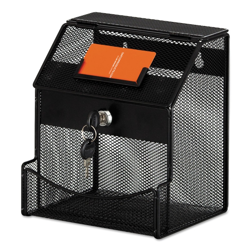 ONYX MESH COLLECTION BOX, 7 1/4 X 8 1/2 X 6, STEEL, BLACK