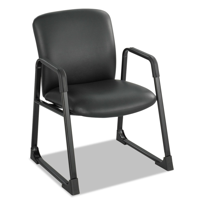 UBER BIG AND TALL SERIES GUEST CHAIR, SUPPORTS UP TO 500 LBS., BLACK SEAT/BLACK BACK, BLACK BASE