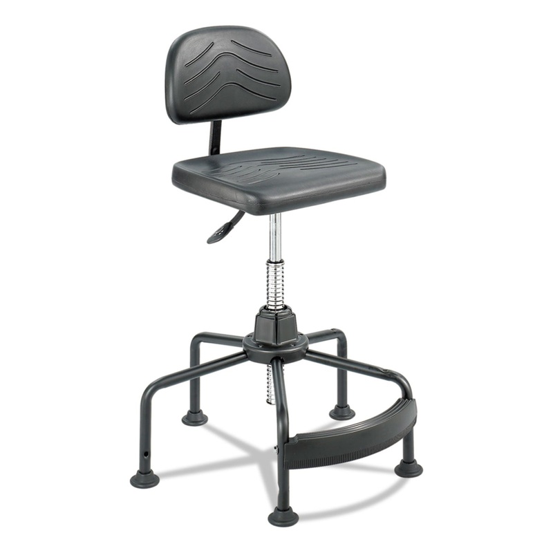 TASK MASTER ECONOMY INDUSTRIAL CHAIR, 35" SEAT HEIGHT, SUPPORTS UP TO 250 LBS., BLACK SEAT/BLACK BACK, BLACK BASE