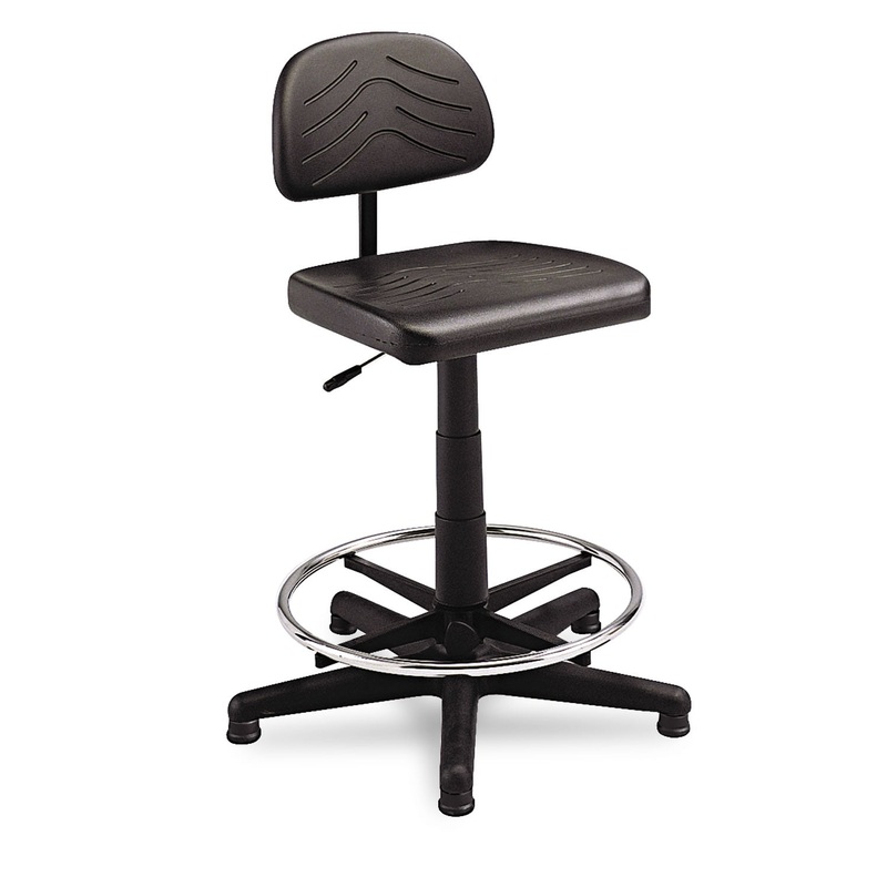 TASK MASTER ECONOMY WORKBENCH CHAIR, 27" SEAT HEIGHT, SUPPORTS UP TO 250 LBS., BLACK SEAT/BLACK BACK, BLACK BASE