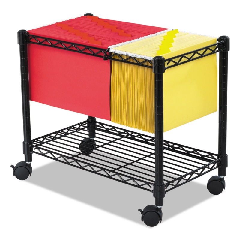 WIRE MOBILE FILE, ONE-SHELF, 14W X 24D X 20.5H, BLACK