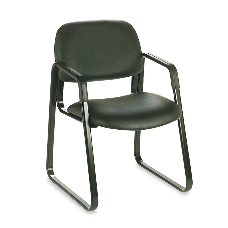 CAVA URTH COLLECTION SLED BASE GUEST CHAIR, 22.5" X 24" X 32.5", BLACK SEAT/BLACK BACK, BLACK BASE