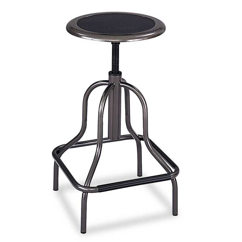 DIESEL INDUSTRIAL STOOL, 27" SEAT HEIGHT, SUPPORTS UP TO 250 LBS., PEWTER SEAT/PEWTER BACK, PEWTER BASE