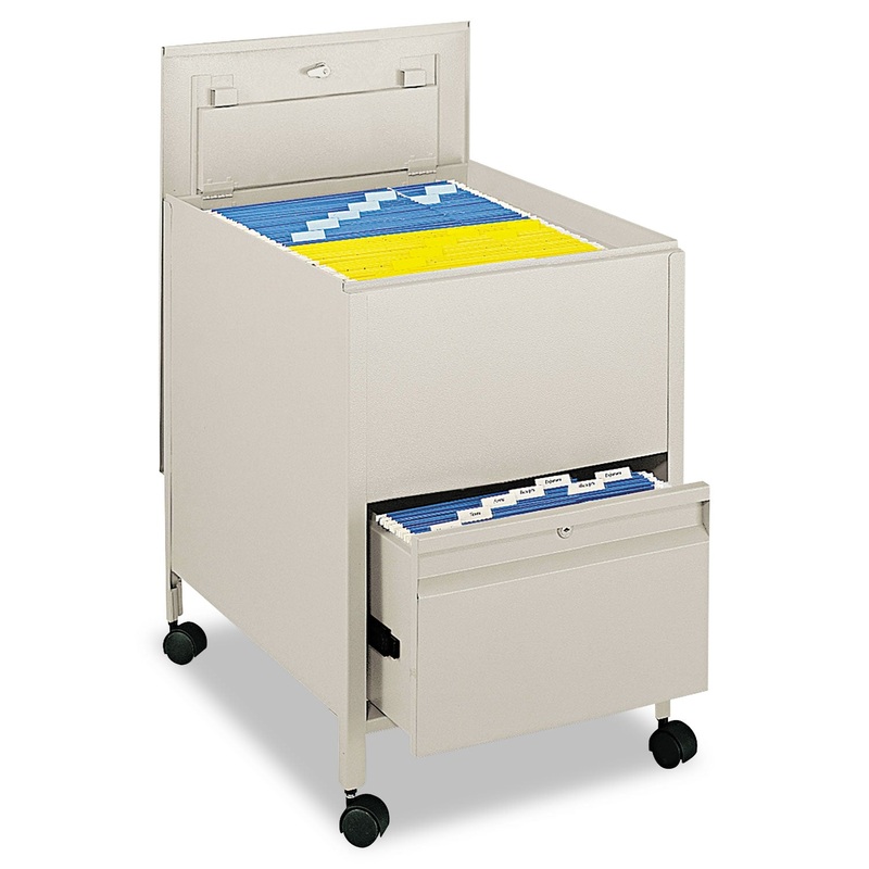 LOCKING MOBILE TUB FILE WITH DRAWER, LEGAL SIZE, 20W X 25.5D X 27.75H, PUTTY