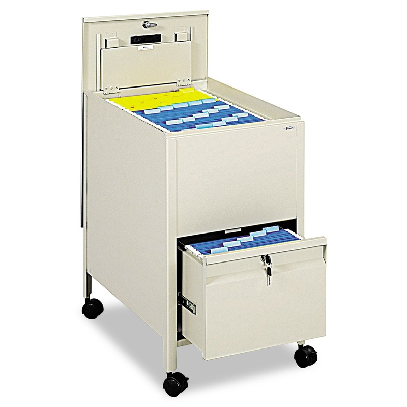 Locking Mobile Tub File With Drawer, Letter Size, 17w X 26d X 28h, Putty