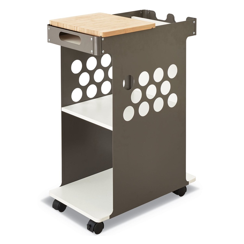 MINI ROLLING STORAGE CART, 29.75W X 15.75D X 16.5H, WHITE, 200-LB CAPACITY