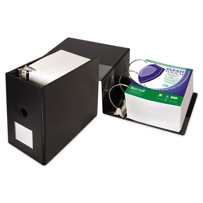 CLEAN TOUCH LOCKING D-RING REFERENCE BINDER PROTECTED W/ANTIMICROBIAL ADDITIVE, 3 RINGS, 6" CAPACITY, 11 X 8.5, BLACK