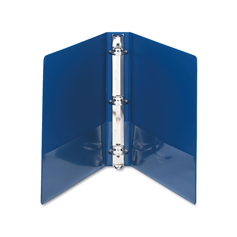 CLEAN TOUCH LOCKING ROUND RING REFERENCE BINDER W/ANTIMICROBIAL ADDITIVE, 3 RINGS, 1.5" CAPACITY, 11 X 8.5, DARK BLUE