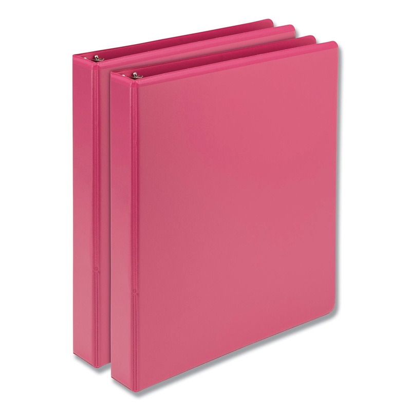 EARTH'S CHOICE BIOBASED DURABLE FASHION VIEW BINDER, 3 RINGS, 1" CAPACITY, 11 X 8.5, BERRY, 2/PACK