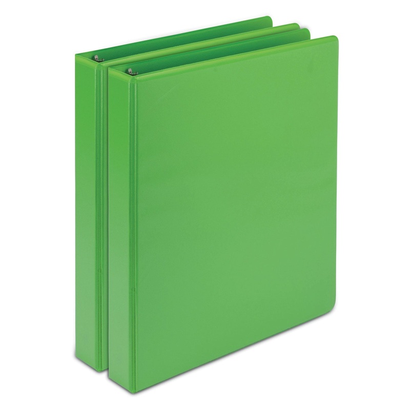 EARTH'S CHOICE BIOBASED DURABLE FASHION VIEW BINDER, 3 RINGS, 1" CAPACITY, 11 X 8.5, LIME, 2/PACK