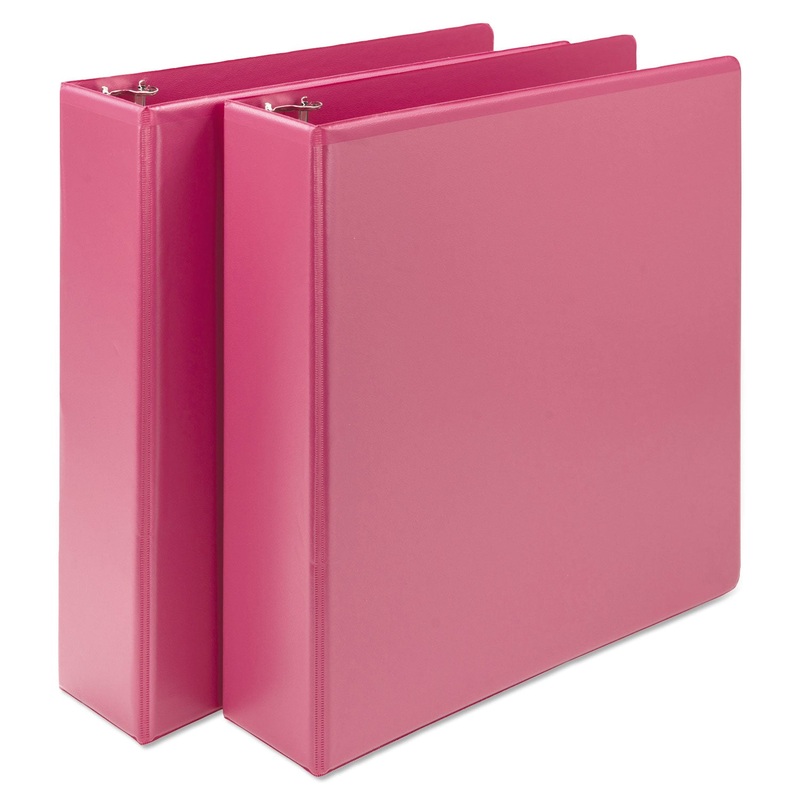 EARTH'S CHOICE BIOBASED DURABLE FASHION VIEW BINDER, 3 RINGS, 2" CAPACITY, 11 X 8.5, BERRY, 2/PACK