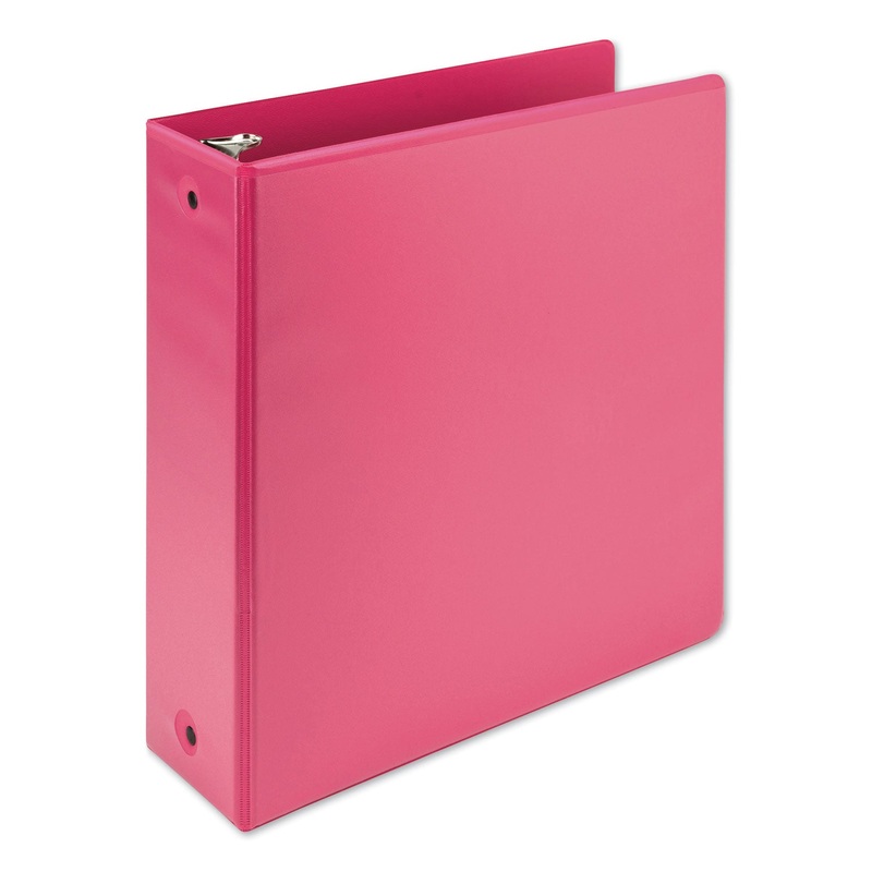 EARTH'S CHOICE BIOBASED ECONOMY ROUND RING VIEW BINDERS, 3 RINGS, 3" CAPACITY, 11 X 8.5, BERRY