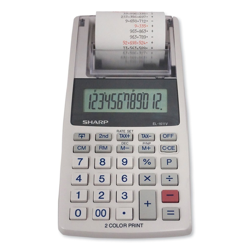 EL-1611V PRINTING CALCULATOR, BLACK/RED PRINT, 2 LINE/SECOND