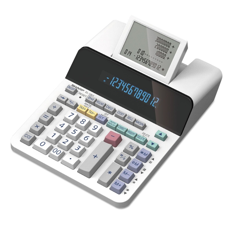 El-1901 Paperless Printing Calculator With Check And Correct, 12-Digit Lcd