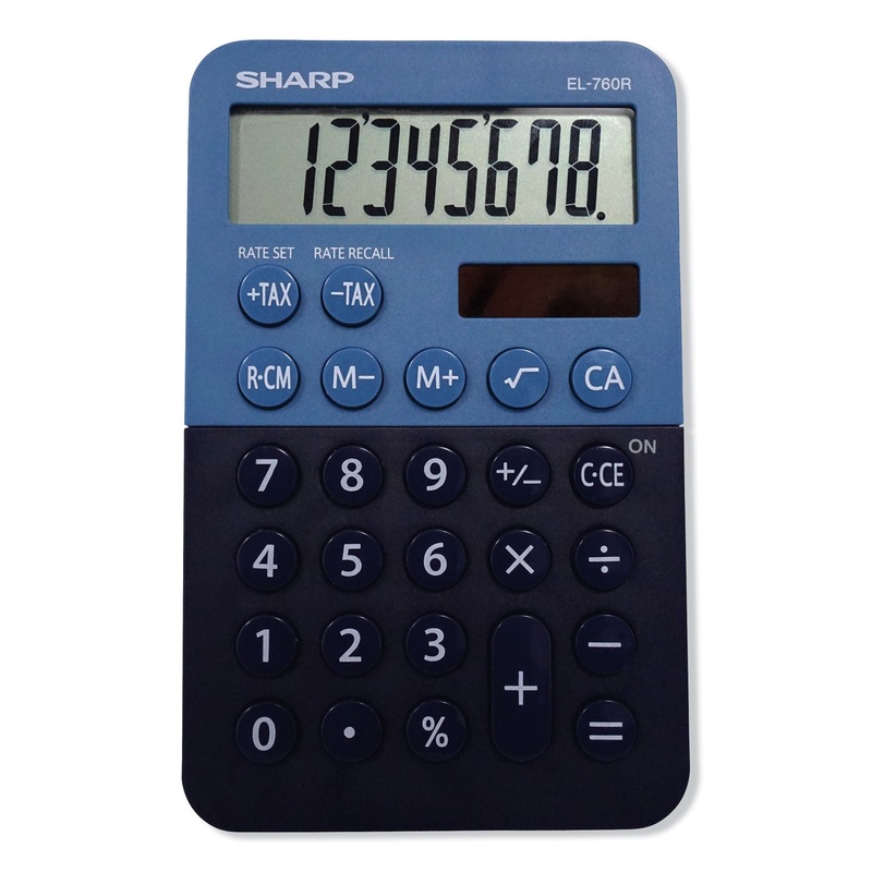 EL-760RBBL HANDHELD CALCULATOR, 8-DIGIT LCD
