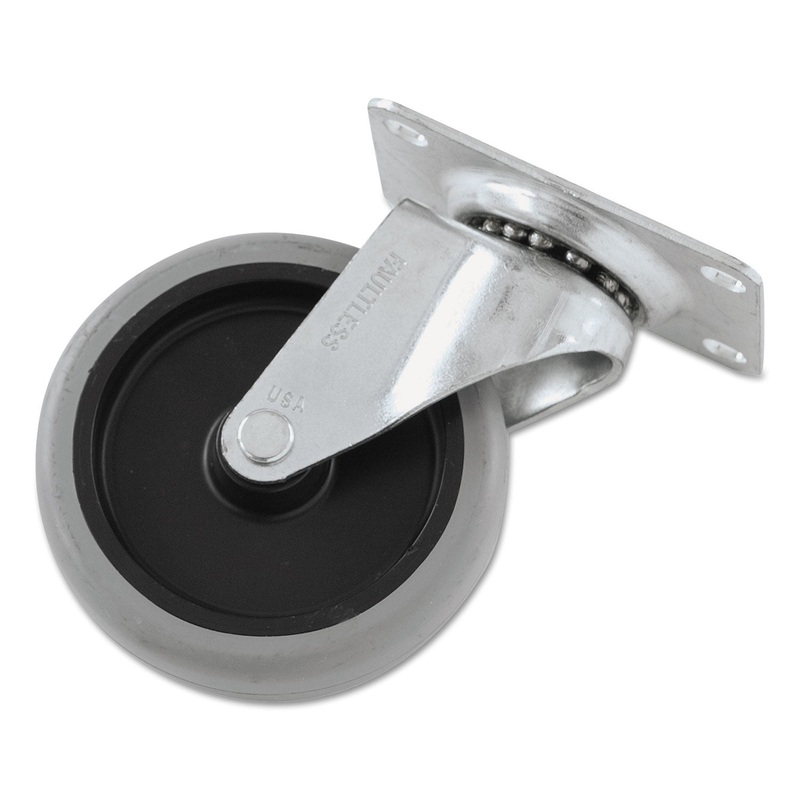 Replacement Non-Marking Plate Caster, 4", Black/gray