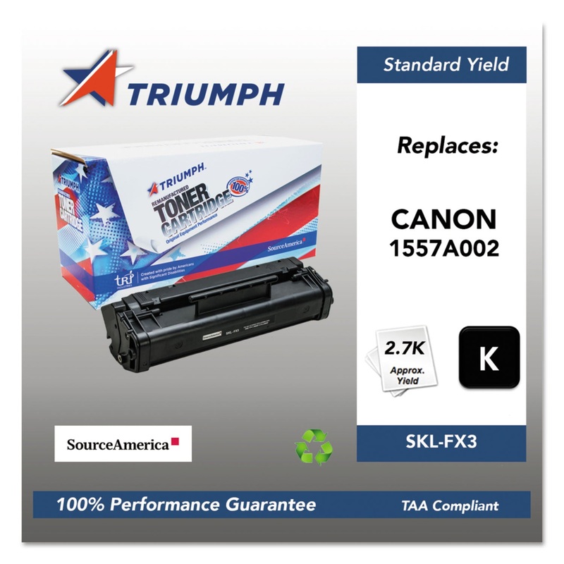 751000NSH0129 REMANUFACTURED 1557A002BA (FX3) TONER, 2700 PAGE-YIELD, BLACK