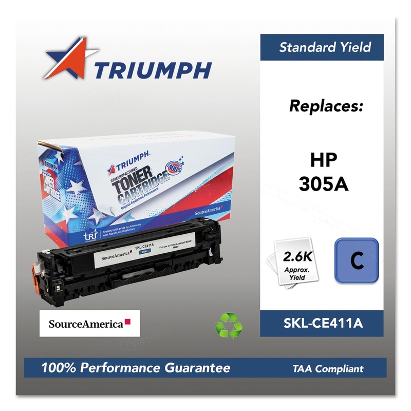 751000NSH1285 REMANUFACTURED CE411A (305A) TONER, 2600 PAGE-YIELD, CYAN