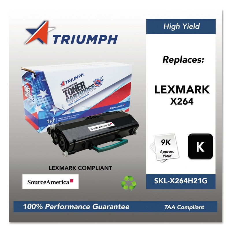 751000NSH1300 REMANUFACTURED X264H11G HIGH-YIELD TONER, 9000 PAGE-YIELD, BLACK
