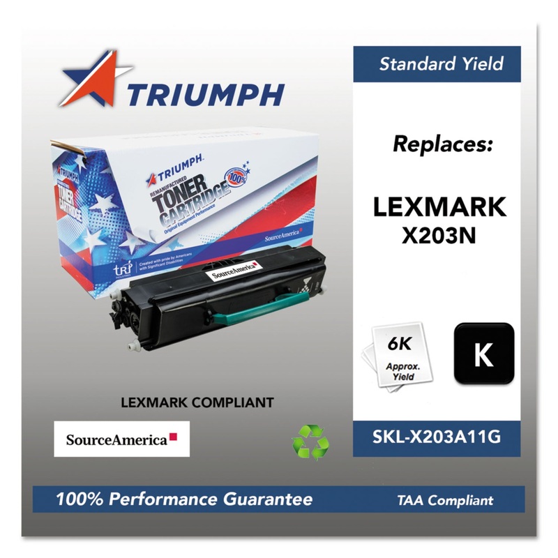 751000NSH1326 REMANUFACTURED X203A11G TONER, 2500 PAGE-YIELD, BLACK