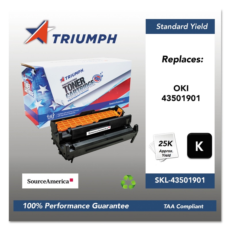 751000NSH1342 REMANUFACTURED 43501901 DRUM UNIT, 25000 PAGE-YIELD, BLACK