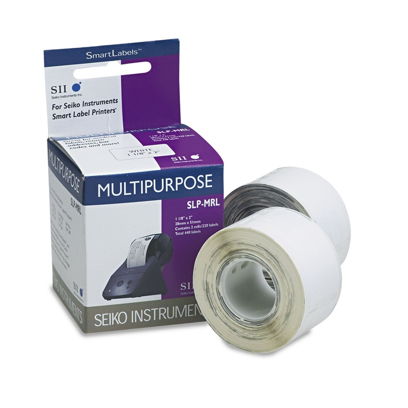 SELF-ADHESIVE MULTIPURPOSE LABELS, 1.12" X 2", WHITE, 440/BOX