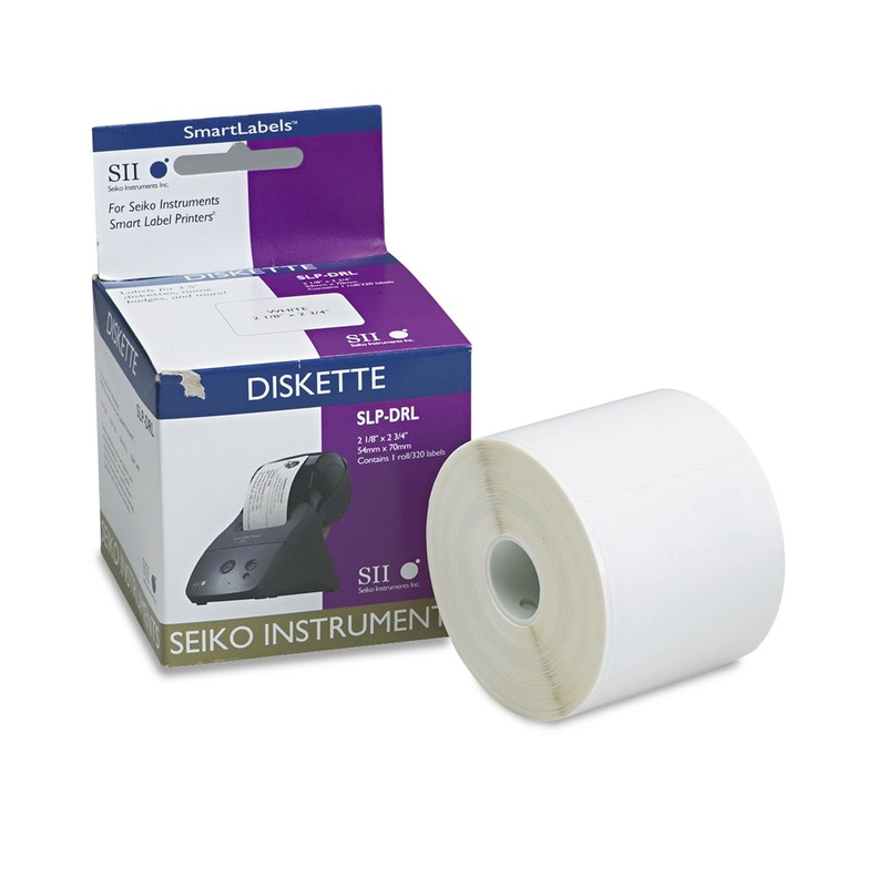 SELF-ADHESIVE NAME BADGE/DISKETTE LABELS, 2.12" X 2.75", WHITE, 320/BOX