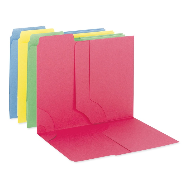 3-IN-1 SUPERTAB SECTION FOLDERS, 1/3-CUT TABS, LEFT POSITION, LETTER SIZE, ASSORTED, 12/PACK