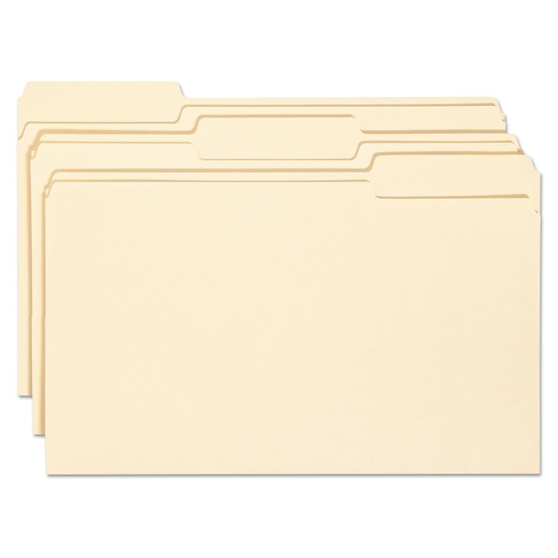TOP TAB FILE FOLDERS WITH ANTIMICROBIAL PRODUCT PROTECTION, 1/3-CUT TABS, LEGAL SIZE, MANILA, 100/BOX