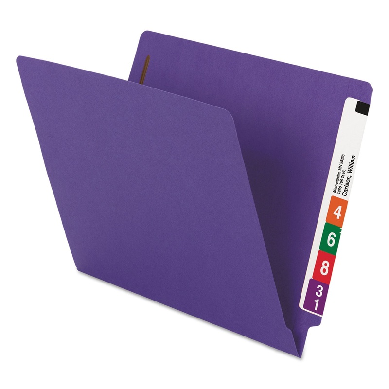 WATERSHED/CUTLESS END TAB 2-FASTENER FOLDERS, STRAIGHT TAB, LETTER SIZE, PURPLE, 50/BOX