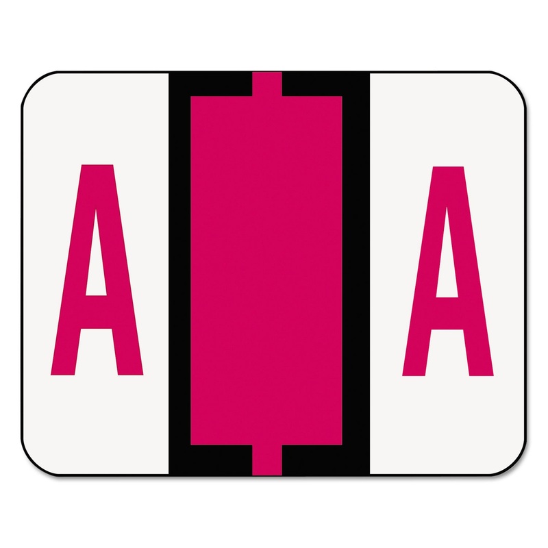 A-Z COLOR-CODED END TAB FILING LABELS, A, 1 X 1.25, WHITE, 500/ROLL