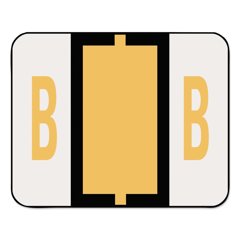 A-Z COLOR-CODED END TAB FILING LABELS, B, 1 X 1.25, WHITE, 500/ROLL